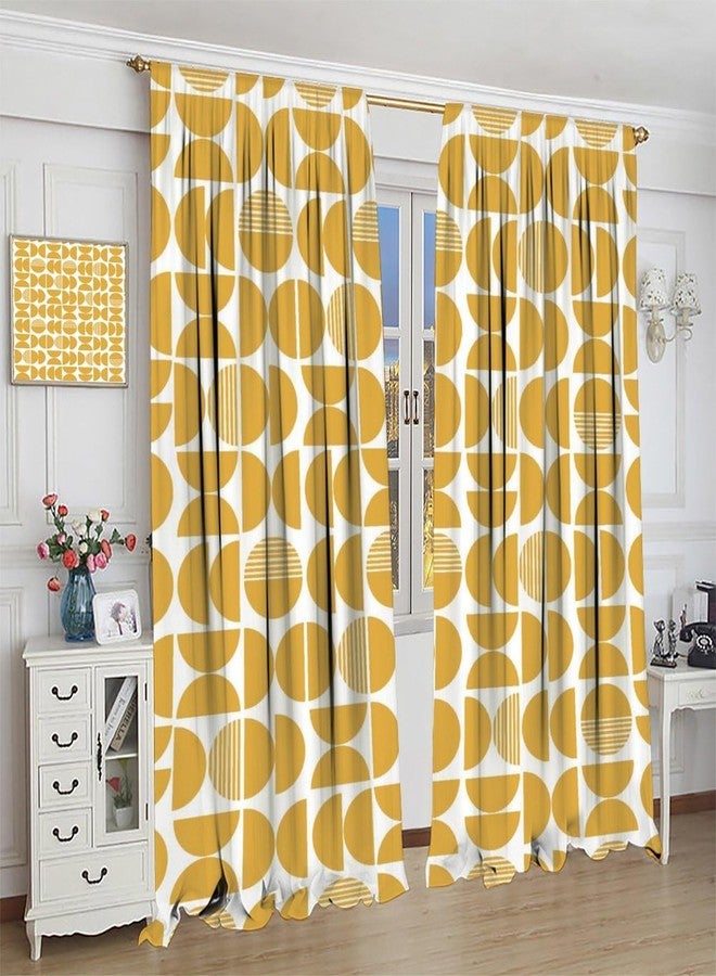 KANEPE Geometry Curtains, Yellow Modern Mid Century Aesthetics Circle Pattern Blackout Window Treatments, Rod Pocket Thermal Insulated Drapes 2 Panel Sets for Bedroom Living Room, 42" W X 45" L - Image 5